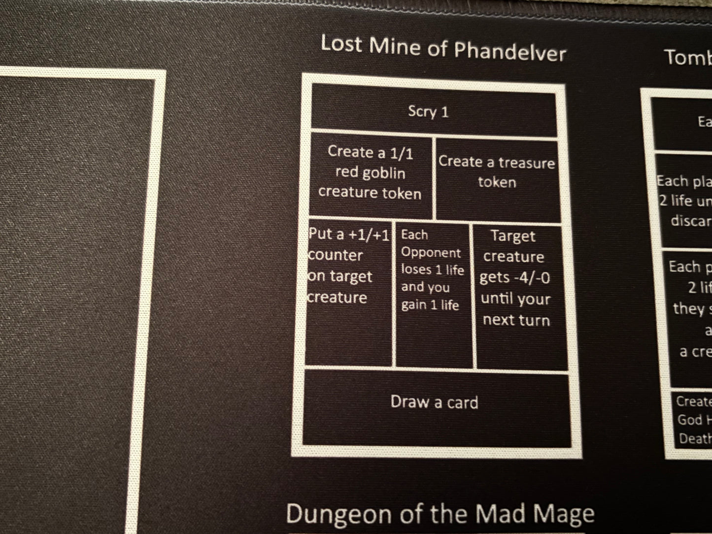 Magic the Gathering Dungeon Playmat with Zones