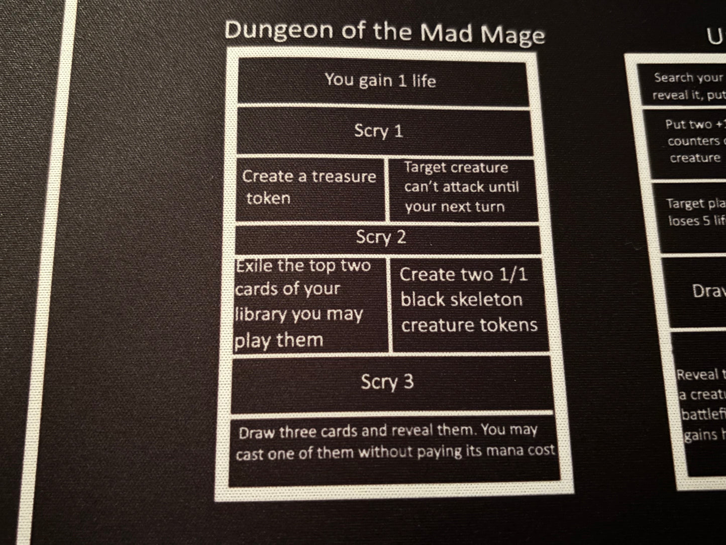 Magic the Gathering Dungeon Playmat with Zones